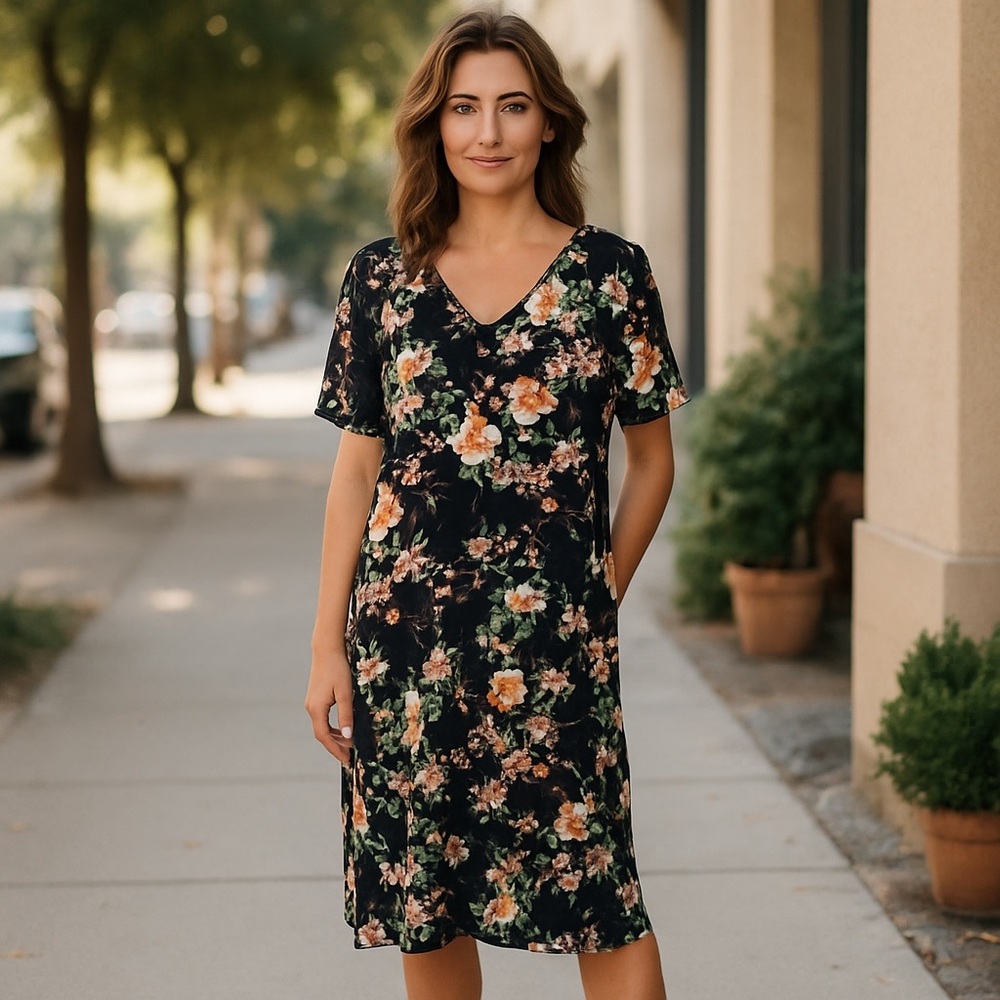 Natural Life Floral Patterned Dress